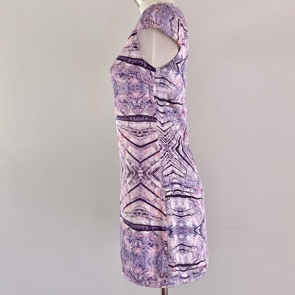 Cute DOTTI retro vintage style silky stretch Shift Dress with cap sleeves SIZE 8 - Picture 4 of 7